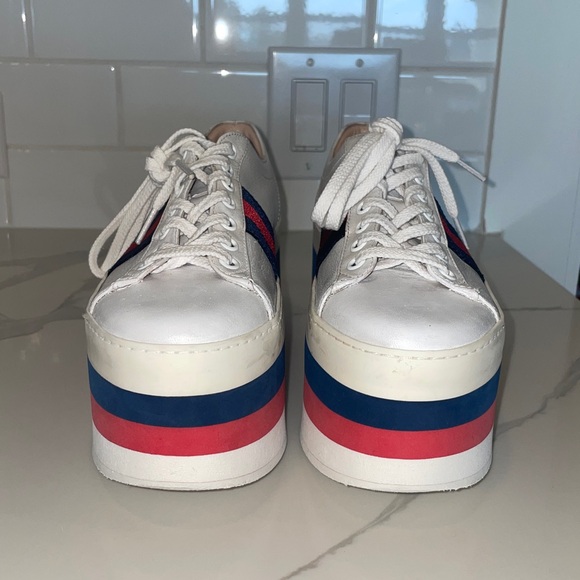 White Gucci women platform sneakers 37.5 Italian (7.5 US) - Picture 9 of 15